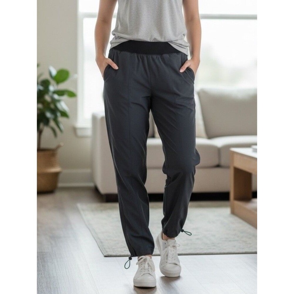Tek Gear Polyester Stretch Pants Women's Size Small Gray Ankle Cinch Hem Biking